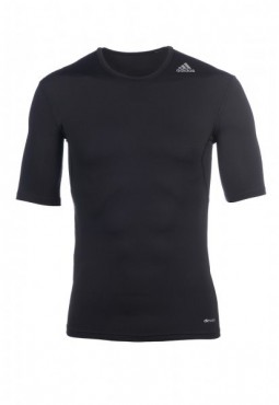 ADIDAS TECHFIT BASE SS FUNKČNÍ TRIKO S KRÁTKÝM RUKÁVEM - Černá č.1