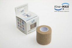 KINE-MAX COHESIVE ELASTIC BANDAGE ELASTICKÁ SAMOFIXAČNÍ BANDÁŽ 5cm x 4,5m - Béžová