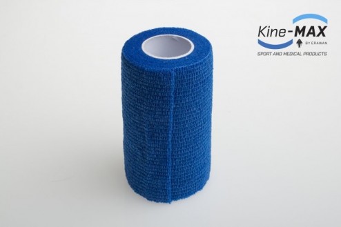 KINE-MAX COHESIVE ELASTIC BANDAGE ELASTICKÁ SAMOFIXAČNÍ BANDÁŽ 10cm x 4,5m - Modrá č.2