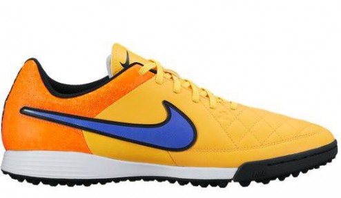 NIKE TIEMPO GENIO LEATHER TF TURFY PÁNSKÉ - Oranžová, Modrá č.1