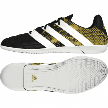 ADIDAS ACE 16.3 IN LEATHER SÁLOVKY PÁNSKÉ - Černá, Zlatá č.1