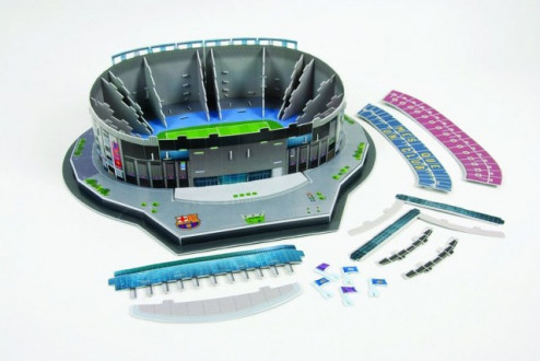 3D PUZZLE FOTBALOVÝ STADION - CAMP NOU (BARCELONA) - Tm.modrá č.6