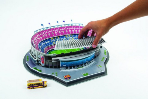 3D PUZZLE FOTBALOVÝ STADION - CAMP NOU (BARCELONA) - Tm.modrá č.7