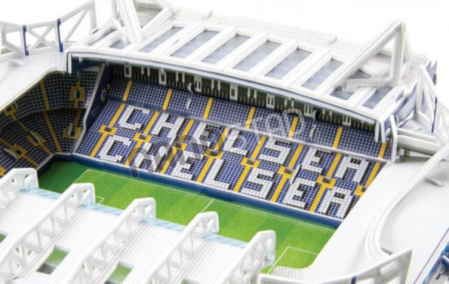 3D PUZZLE FOTBALOVÝ STADION - STAMFORD BRIDGE (CHELSEA) - Modrá č.4