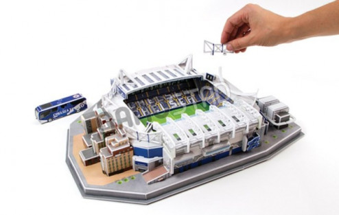 3D PUZZLE FOTBALOVÝ STADION - STAMFORD BRIDGE (CHELSEA) - Modrá č.9