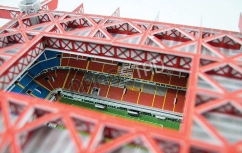 3D PUZZLE FOTBALOVÝ STADION - SAN SIRO - Bílá, Červená č.3