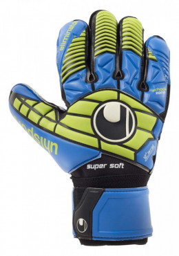 UHLSPORT ELIMINATOR SUPERSOFT BRANKÁŘSKÉ RUKAVICE - Černá, Modrá č.1