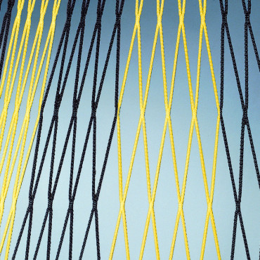 FOTBALOVÁ SÍŤ DVOUBAREVNÁ 107 4 mm 7,5x2,5x0,8x1,5m - Černá, Žlutá č.1