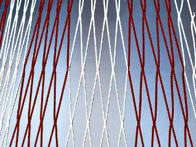 FOTBALOVÁ SÍŤ DVOUBAREVNÁ 107 4 mm 7,5x2,5x0,8x1,5m - Červená, Bílá č.1