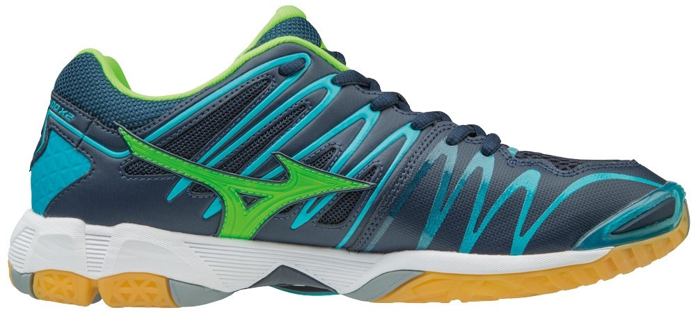MIZUNO WAVE TORNADO X2 VOLEJBALOVE BOTY Tmav modra Zelena Produkty GAZZA SPORT