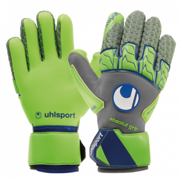 UHLSPORT TENSION GREEN ABSOLUTGRIP REFLEX BRANKÁŘSKÉ RUKAVICE - Zelená, Šedá č.1