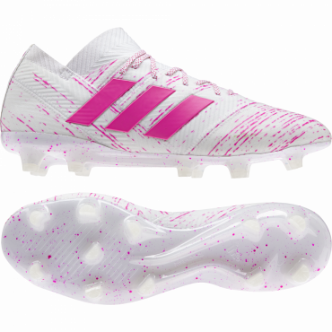 ADIDAS NEMEZIZ 18.1 FG KOPAČKY PÁNSKÉ - Bílá, Růžová č.1