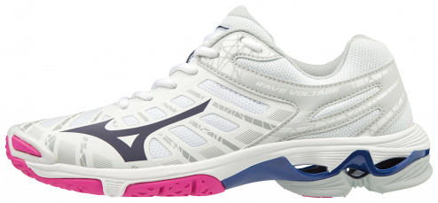 MIZUNO WAVE VOLTAGE VOLEJBALOVÉ BOTY - Bílá, Růžová č.1