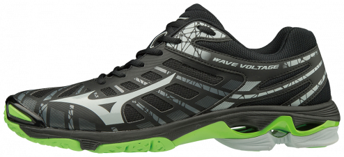 MIZUNO WAVE VOLTAGE VOLEJBALOVÉ BOTY - Černá, Neon zelená č.1