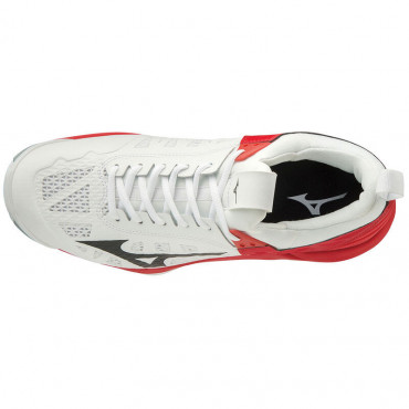 MIZUNO WAVE MOMENTUM VOLEJBALOVÉ BOTY - Bílá, Červená č.5