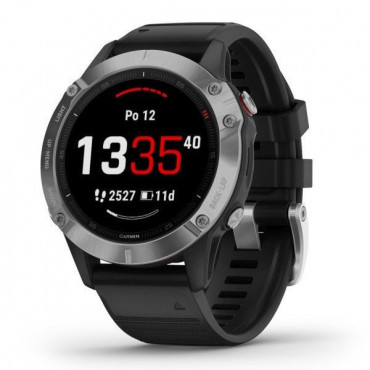 GARMIN FENIX6 GLASS SILVER/BLACK BAND MULTISPORTOVNÍ HODINKY č.1