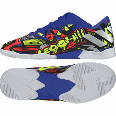 ADIDAS NEMEZIZ MESSI 19.3 IN JR SÁLOVKY DĚTSKÉ - Modrá, Oranžová č.1