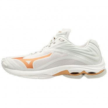 MIZUNO WAVE LIGHTNING Z6 VOLEJBALOVÉ BOTY DÁMSKÉ - Bílá, Zlatá č.1