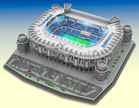 3D PUZZLE NANOSTAD LED FOTBALOVÝ STADION - SANTIAGO BERNABEU (REAL MADRID) - Bílá č.3