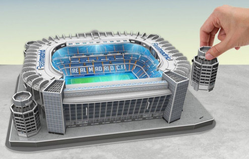 3D PUZZLE NANOSTAD LED FOTBALOVÝ STADION - SANTIAGO BERNABEU (REAL MADRID) - Bílá č.4