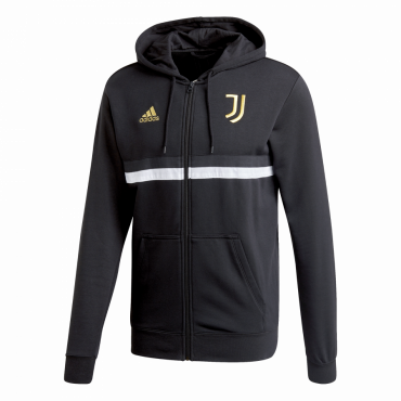ADIDAS JUVENTUS FC 3S FZ MIKINA PÁNSKÁ - Černá, Bílá č.1