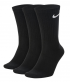 NIKE EVERYDAY DLOUHÉ PONOŽKY 3PR - Černá č.1