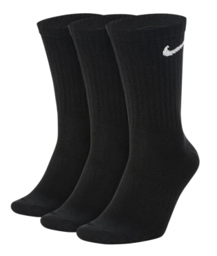 NIKE EVERYDAY DLOUHÉ PONOŽKY 3PR - Černá č.1