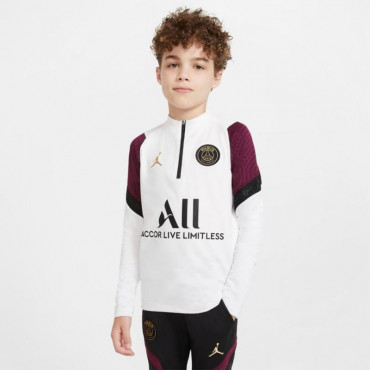 NIKE PARIS SAINT-GERMAIN FOTBALOVÉ TRIKO S DLOUHÝM RUKÁVEM DĚTSKÉ - Bílá, Vínová č.3