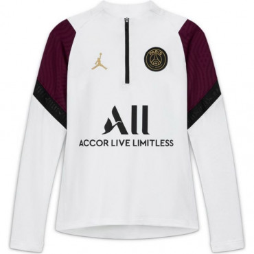 NIKE PARIS SAINT-GERMAIN FOTBALOVÉ TRIKO S DLOUHÝM RUKÁVEM DĚTSKÉ - Bílá, Vínová č.1