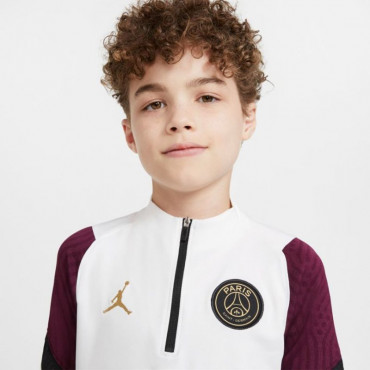 NIKE PARIS SAINT-GERMAIN FOTBALOVÉ TRIKO S DLOUHÝM RUKÁVEM DĚTSKÉ - Bílá, Vínová č.6