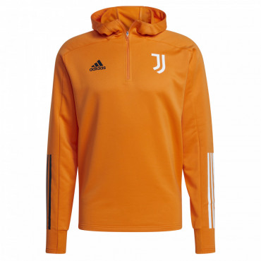 ADIDAS JUVENTUS MIKINA 1/2 ZIP S KAPUCÍ PÁNSKÁ - Oranžová č.1