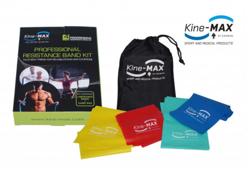 KINE-MAX RESISTANCE BAND LEVEL 1-4 SET č.1