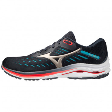 MIZUNO WAVE RIDER 24 BĚŽECKÁ OBUV PÁNSKÁ - Černá, Světle modrá č.1