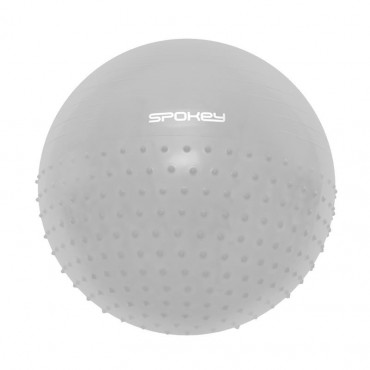 SPOKEY HALF FIT 2V1 GYMNASTICKÝ MASÁŽNÍ MÍČ 55 CM VČETNĚ PUMPIČKY - ŠEDÁ č.1