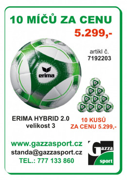 ERIMA SET 10 x HYBRID TRAINING 2.0 FOTBALOVÝ MÍČ VELIKOST 3 - Bílá, Zelená č.2