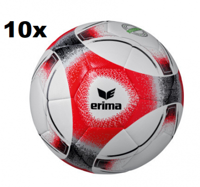 ERIMA SET 10 x HYBRID TRAINING 2.0 FOTBALOVÝ MÍČ VELIKOST 5 - Bílá, Červená č.1