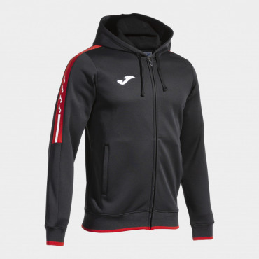 JOMA OLIMPIADA MIKINA S KAPUCÍ DĚTSKÁ - Černá, Červená č.1