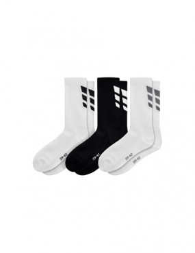ERIMA 3 WINGS PONOŽKY - SET 3 PÁRY - Bílá, Černá č.1