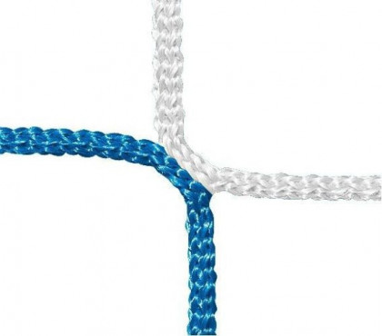 HUCK 1071 FOTBALOVÁ SÍŤ PP 4mm 7,5x2,5x0,8x2,0 m - Modrá, Bílá č.1
