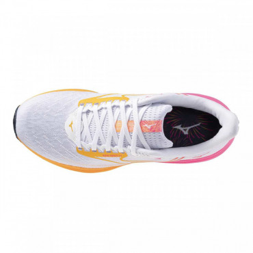 MIZUNO WAVE RIDER 28 BĚŽECKÉ BOTY UNISEX - Bílá, Růžová č.4