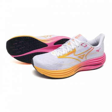 MIZUNO WAVE RIDER 28 BĚŽECKÉ BOTY UNISEX - Bílá, Růžová č.10