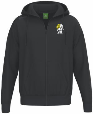 ERIMA MIKINA NA ZIP S KAPUCÍ VK KARLOVARSKO - Černá č.1