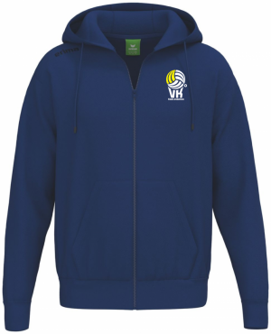 ERIMA MIKINA NA ZIP S KAPUCÍ VK KARLOVARSKO - Tmavě modrá č.1