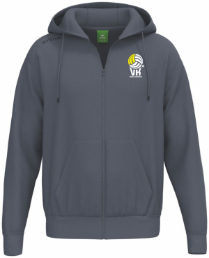 ERIMA MIKINA NA ZIP S KAPUCÍ VK KARLOVARSKO - Tmavě šedá č.1