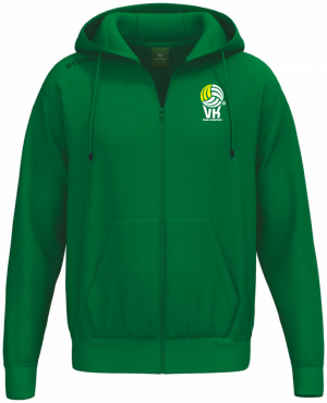ERIMA MIKINA NA ZIP S KAPUCÍ VK KARLOVARSKO - Zelená č.1