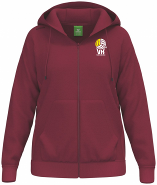 ERIMA MIKINA NA ZIP S KAPUCÍ VK KARLOVARSKO DÁMSKÁ - Bordová č.1