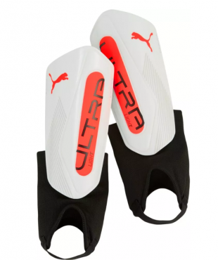 PUMA ULTRA LIGHT ANKLE FOTBALOVÉ CHRÁNIČE S OCHRANOU KOTNÍKU - Bílá, Červená č.1